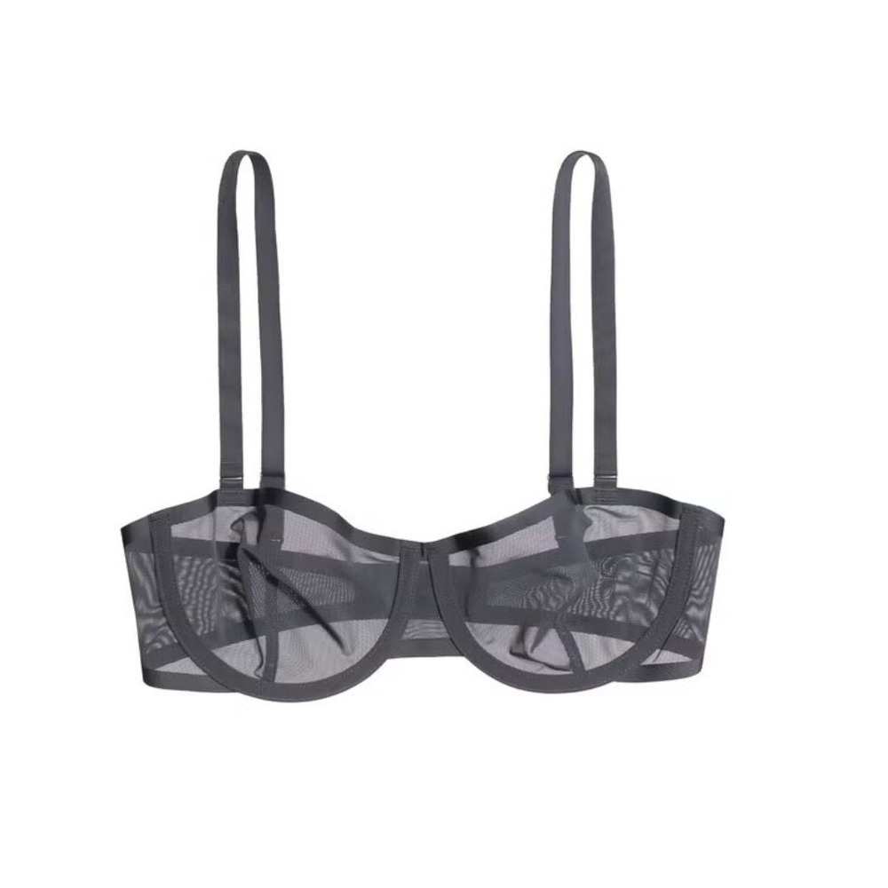 CUUP The Balconette Bra Slate Gray Mesh Underwire 32B